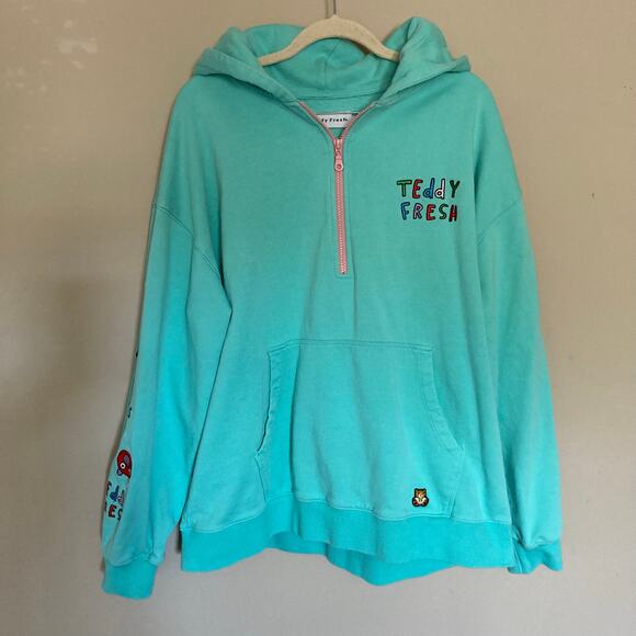 Teddy Fresh I Need A Hug Quarter Zip Hoodie Sweatshirt Pullover Size L Large - Picture 16 of 16